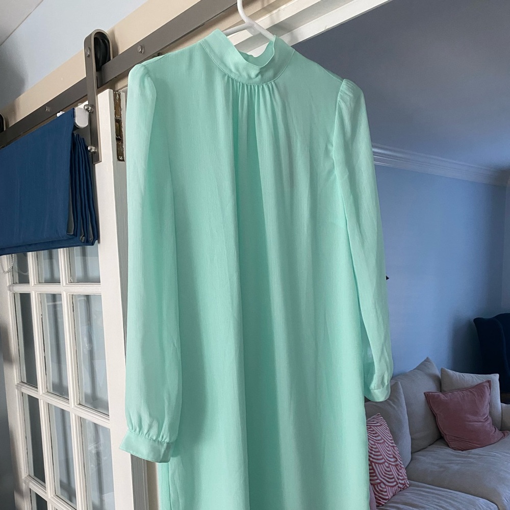 Mint Green Chiffon Jcrew Shift Dress